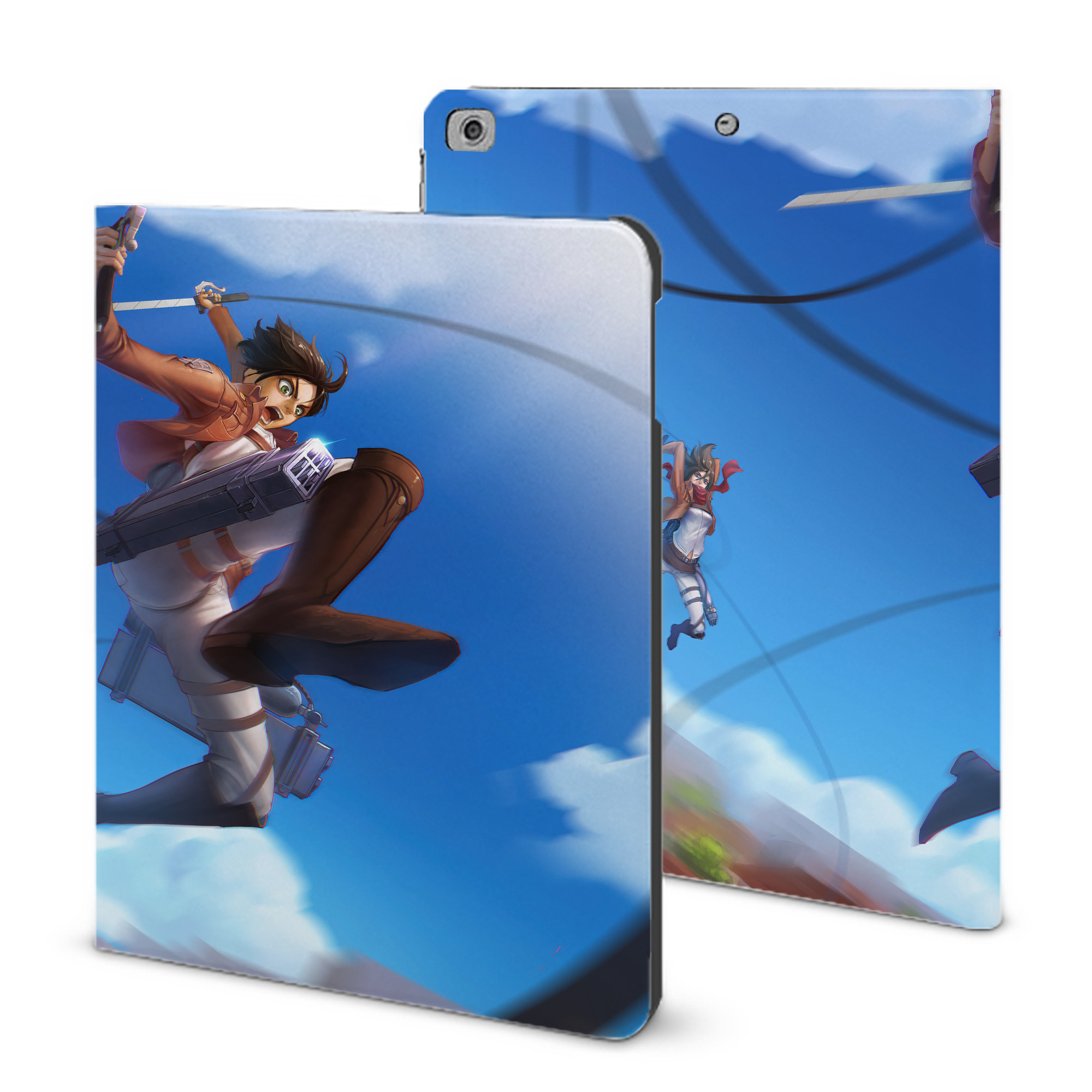 （画像用） 進撃の巨人 Attack on Titan IPad ケース ブック型 PUレザー TPU 耐衝撃 軽量 薄型 ペン収納なし 全面保護 IPad 各モデル対応
